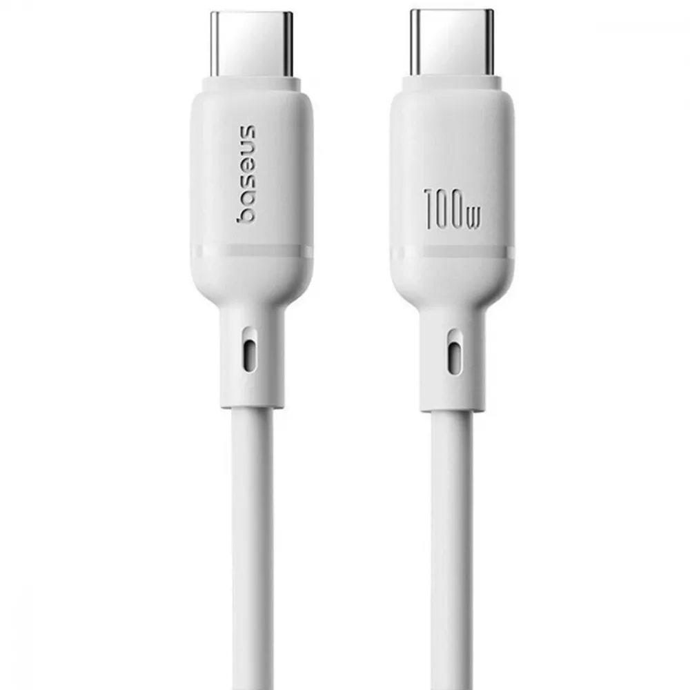 Кабель Baseus Silky Series Fast Charging Type-C to Type-C 100W (1m) (білий)