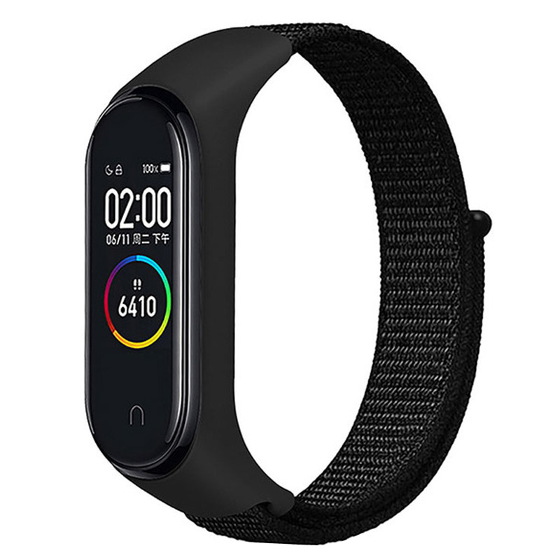 Ремінець Nylon для Xiaomi Mi Band 3/4/5/6 - (Чорний)