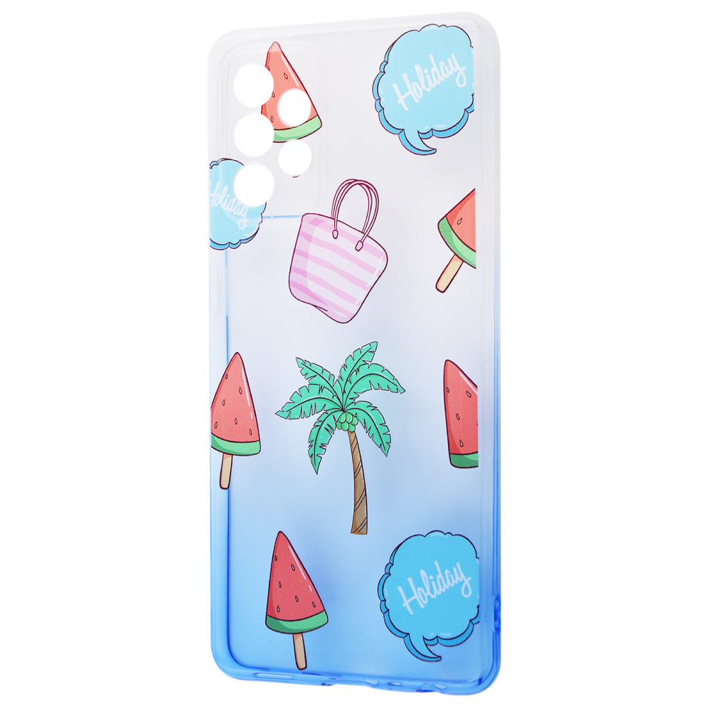 Чохол WAVE Sweet & Acid Case (TPU) Samsung Galaxy A30s/A50 (A307F/A505F) (білий/блакитний/пальма)