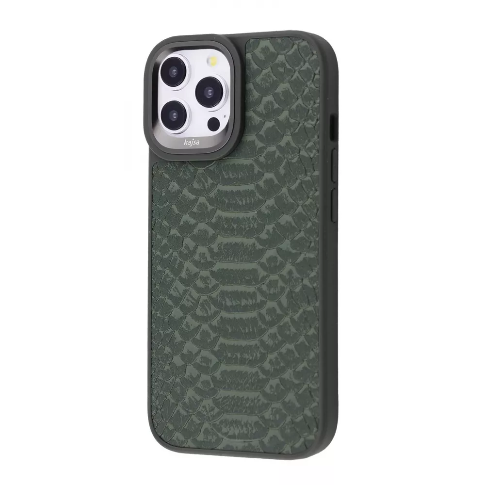 Чохол Kajsa Snake Pattern iPhone 15 Pro (оливковий)