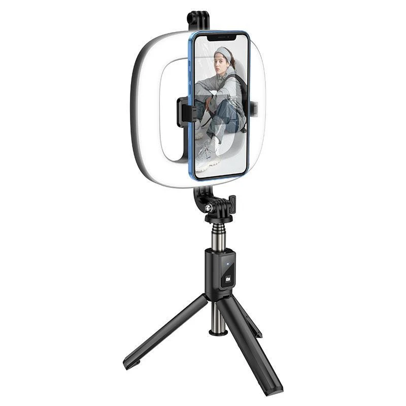 Селфі-монопод HOCO Treasure aluminum alloy LV03 Plus LED (чорний)