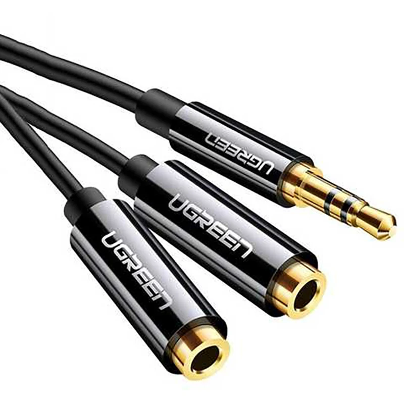 Кабель UGREEN AV134 3.5mm M - 2x3.5mm F Audio Splitter 20см (Чорний)