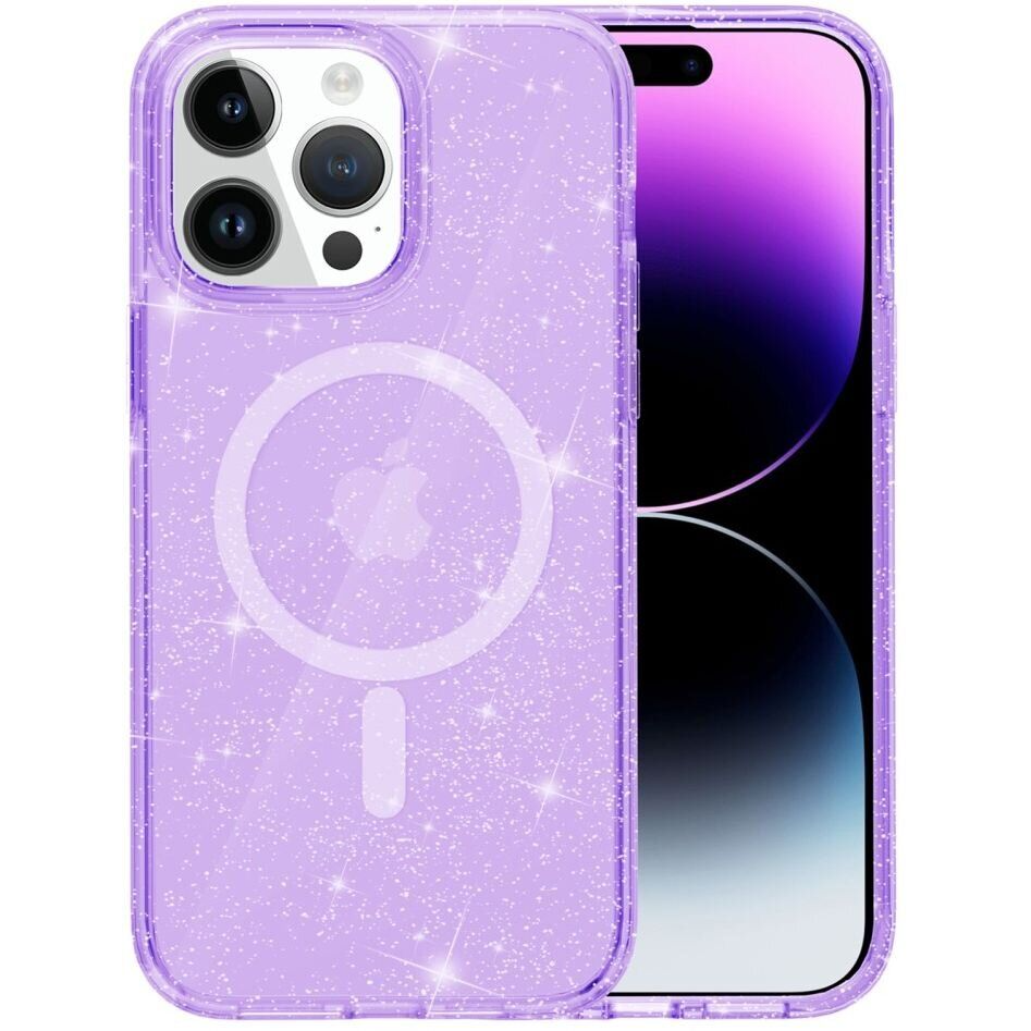 Чохол MaiKai Glitter Case with Magsafe для iPhone 15 Pro Max (Purple)