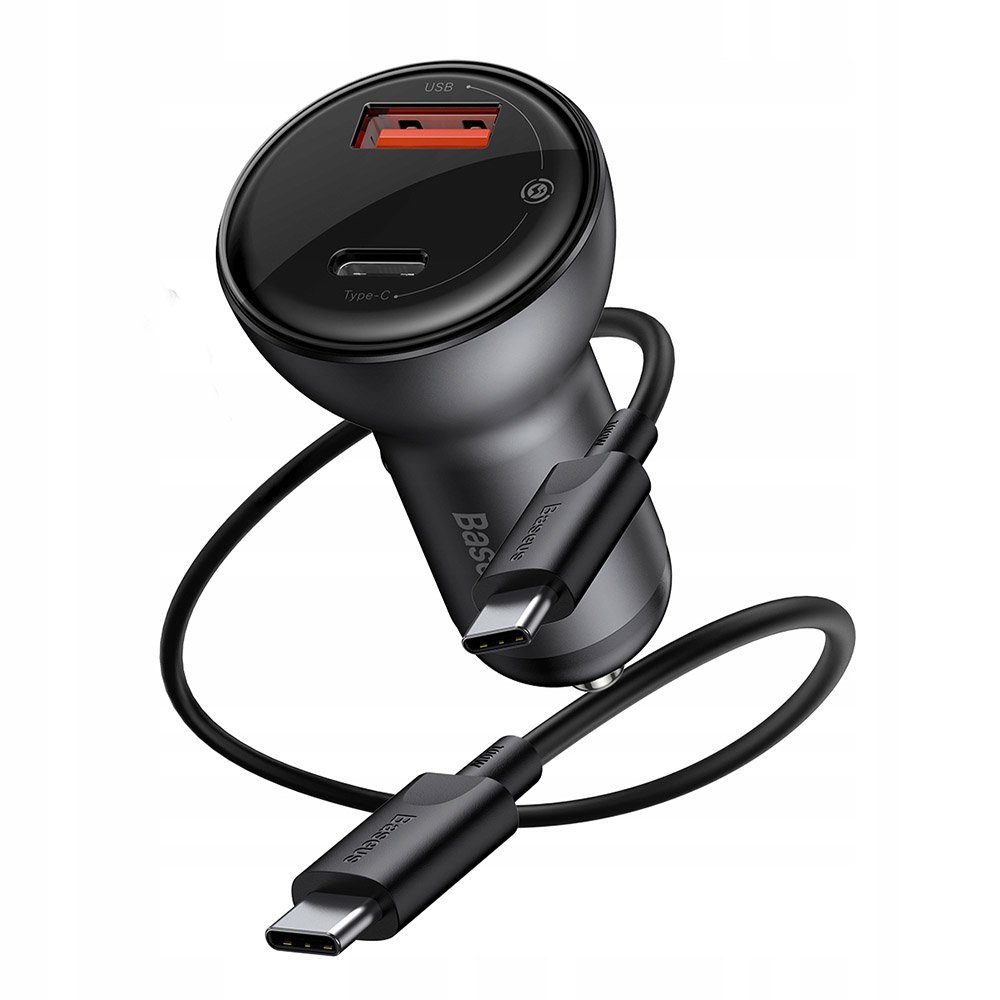 АЗП Baseus Digital Display PPS 45W USB + Type-C (with Cable Type-C to Type-C) (чорний)