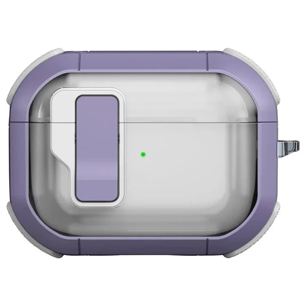 Футляр протиударний Locking Button для навушників Airpods Pro 2 / Pro (Light Purple)