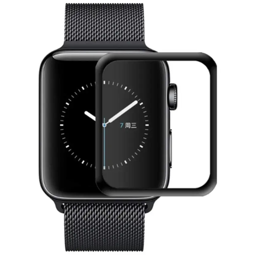 Захисна плівка 3D (full glue) для Apple Watch 42mm (чорний)