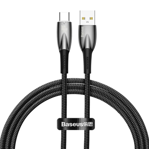 Кабель Baseus Glimmer Series Fast Charging Type-C 100W (1m) (чорний)