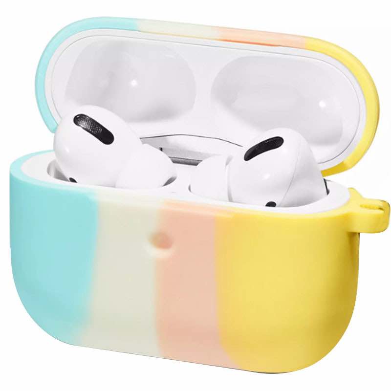 Силіконовий футляр Colorfull для навушників AirPods 3 (Блакитний/Жовтий)