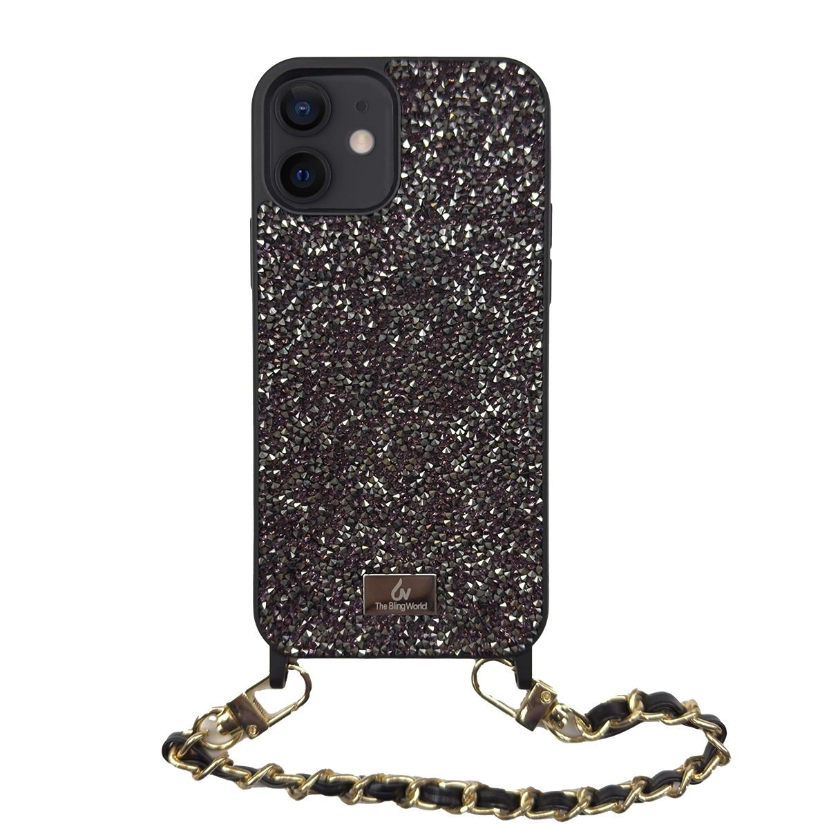 Чохол Bling World Rock Diamond (TPU) iPhone 12/12 Pro (темно-фолетовий)