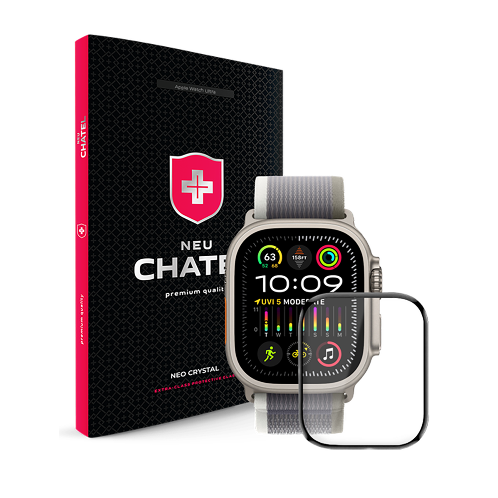 Скло +NEU Chatel Corning Gorilla HD Glass Protector for Apple Watch Ultra 49mm Black