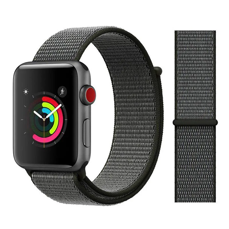 Ремінець нейлоновий Sport Loop Apple Watch 42/44/45/49mm (Ancbor-Gray)